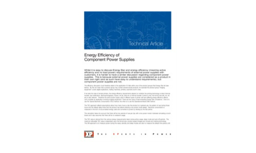 Energy Efficiency of Component Power Supplies